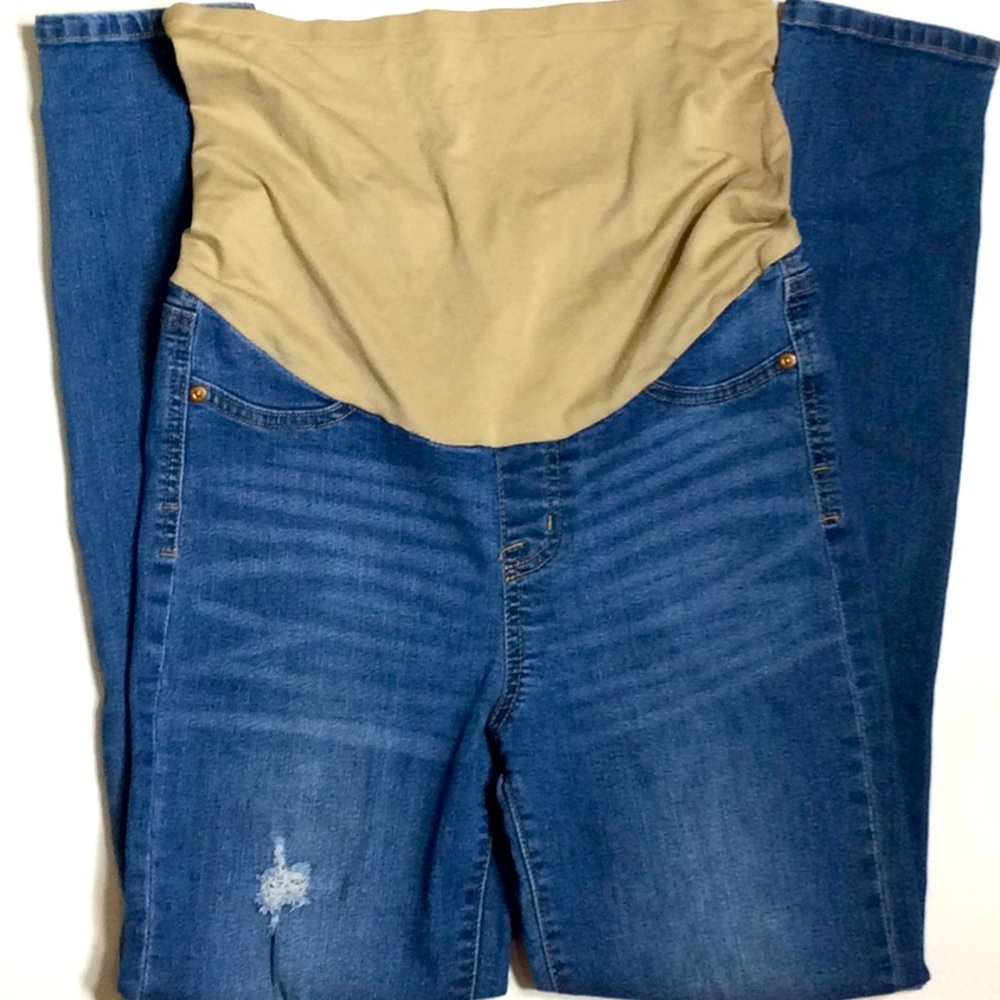 C Pink Maternity Distressed Skinny Jeans w/Pockets